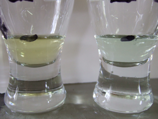 試薬による水道水変化比較実験画像