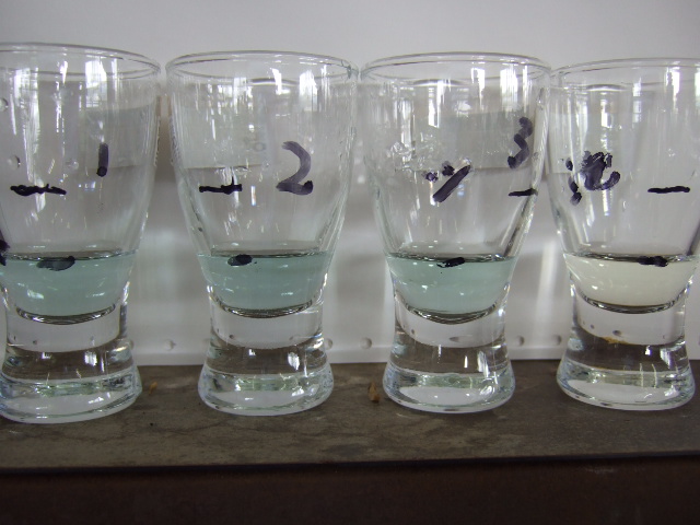 試薬による水道水変化比較実験画像