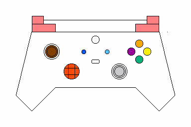 ゲームパッドはDpadが1つ、押し込み可能なアナログスティックが2つ、右側の4つのボタン、中央の2つのボタン、上部の4つのボタンを持つゲームパッドを想定しています。