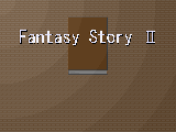机の上置いてある古びた本を背景に、Fantasy Story IIのタイトルロゴ。