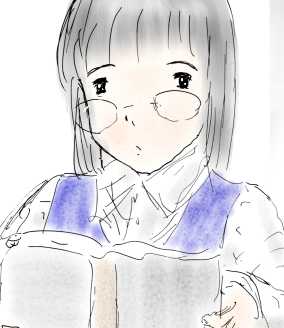 車中で、ちょっと大きめの本を読む女生徒さん