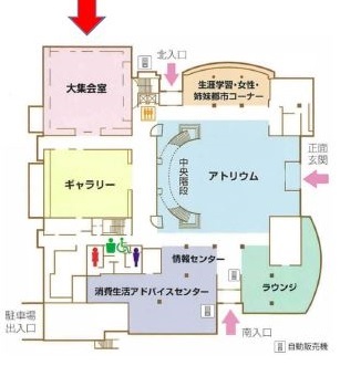 とかちプラザ館内の配置図です