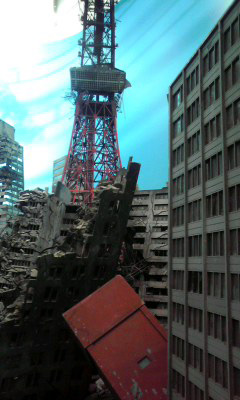 東京タワーのミニチュアセット裏側
