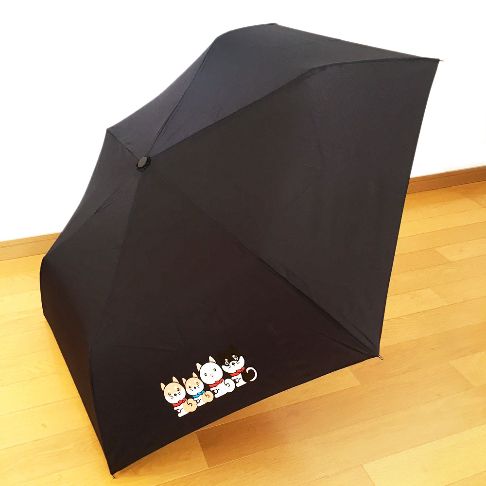 柴犬ＵＶ折りたたみ傘ホワイトボトルケース付き(晴雨兼用）  